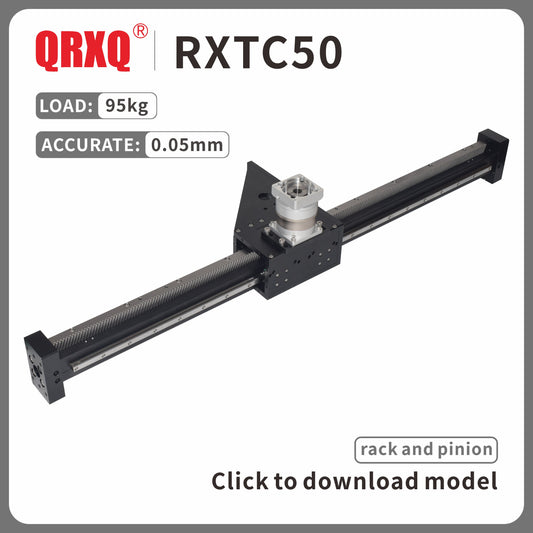 Módulo de piñón y cremallera RXC50, carril doble ancho, guía lineal móvil de precisión, deslizamiento lineal, carga grande 70KG